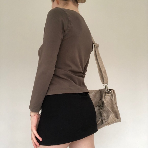 Esprit Brown Long-sleeve Logo Shirt - Picture 3 of 4